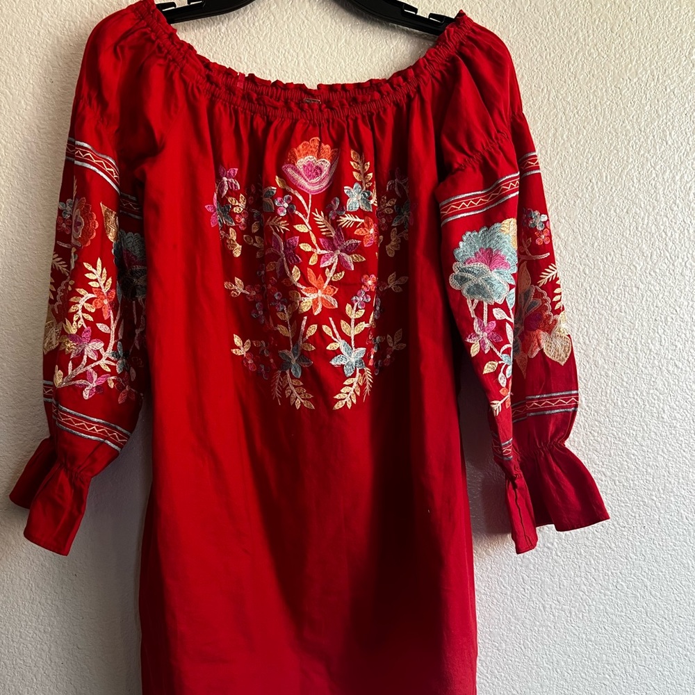 Free People Enchanted Garden Red Dress